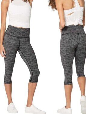 LULULEMON Wunder Under Hi-Rise 1/2 Tight 17" Sz 6 Are From Space Black Slate